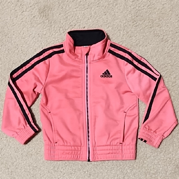 adidas Other - Adidas Jacket Girls Size 2T Spring Summer Outdoor Deep Pink Black Stripes